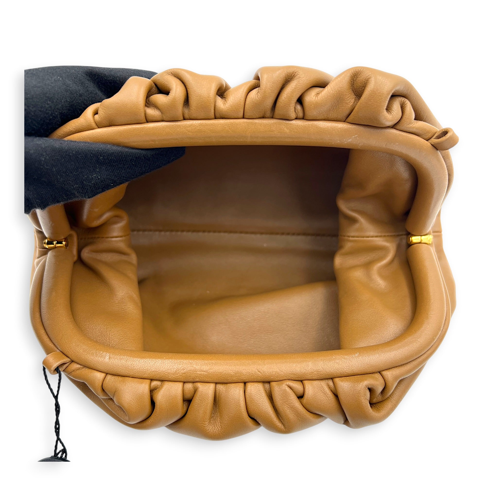 The Pouch Brown in Calfskin, Gold hardware