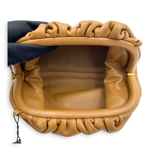 The Pouch Brown in Calfskin, Gold hardware