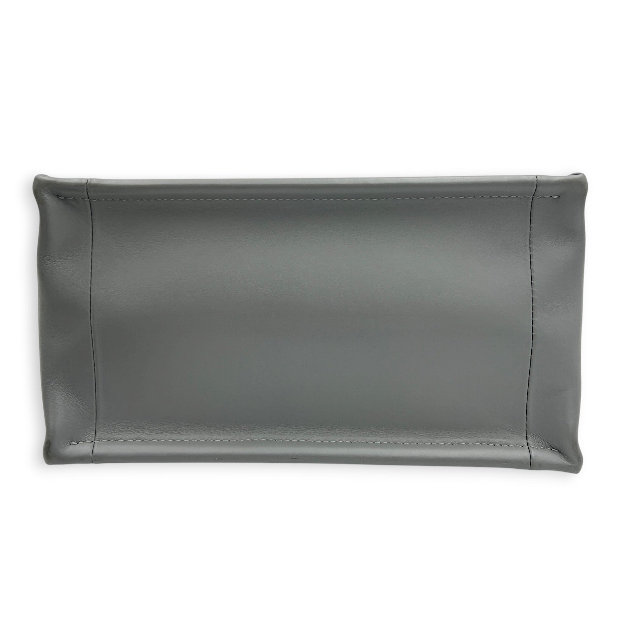 Book Tote Top Handle Bag Small Grey in Canvas, Gold hardware
