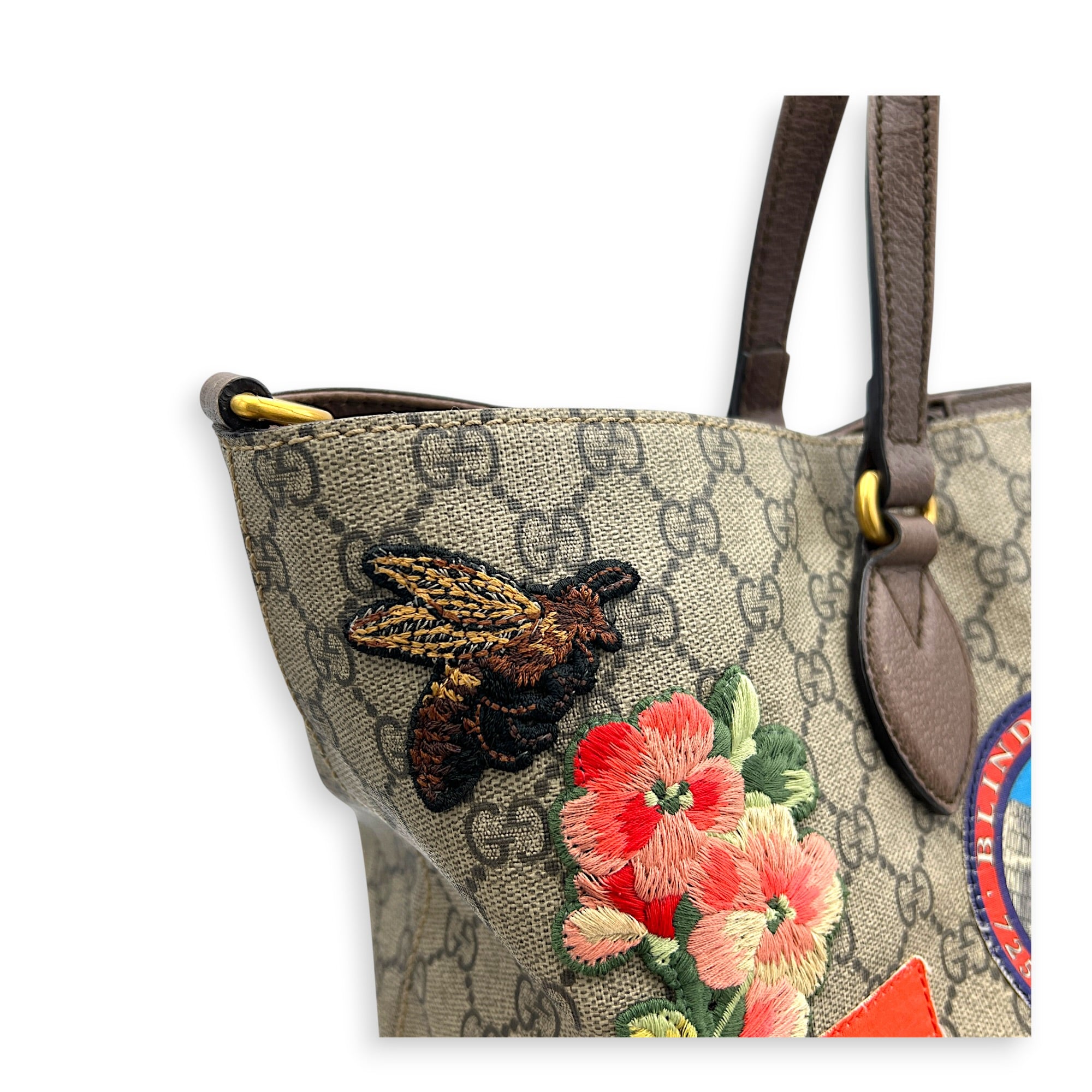 SupremeCarrier Soft Tote Bag Grey in Coated Canvas, Gold hardware