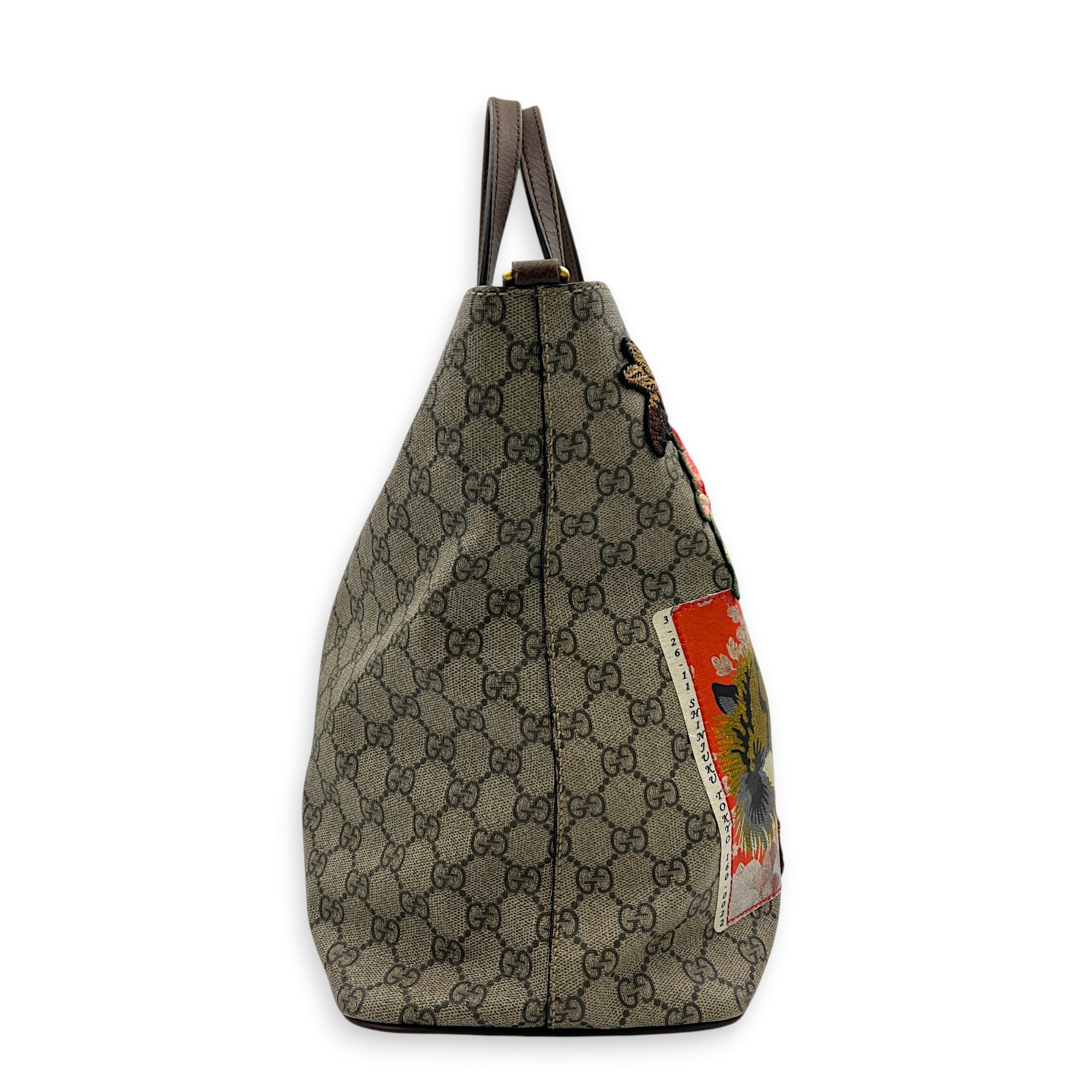 SupremeCarrier Soft Tote Bag Grey in Coated Canvas, Gold hardware