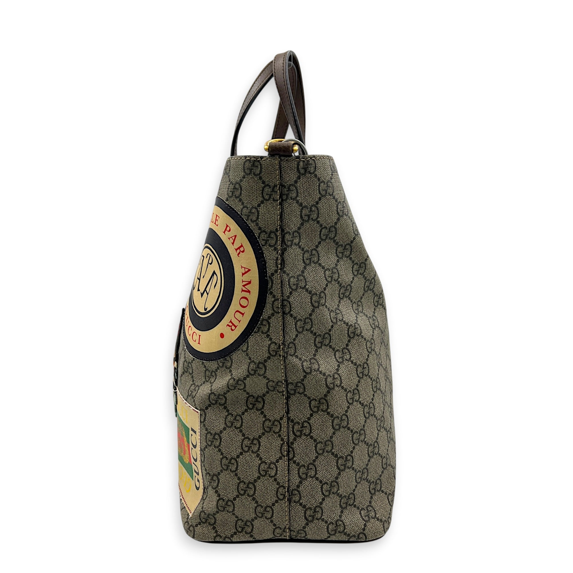 SupremeCarrier Soft Tote Bag Grey in Coated Canvas, Gold hardware