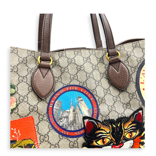 SupremeCarrier Soft Tote Bag Grey in Coated Canvas, Gold hardware