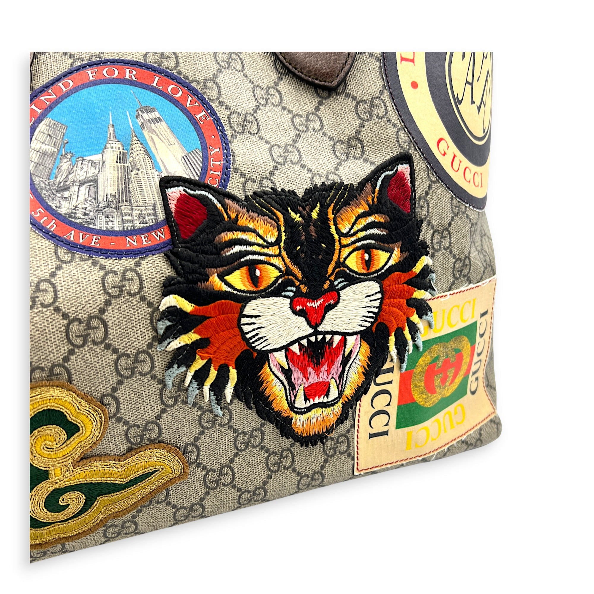 SupremeCarrier Soft Tote Bag Grey in Coated Canvas, Gold hardware
