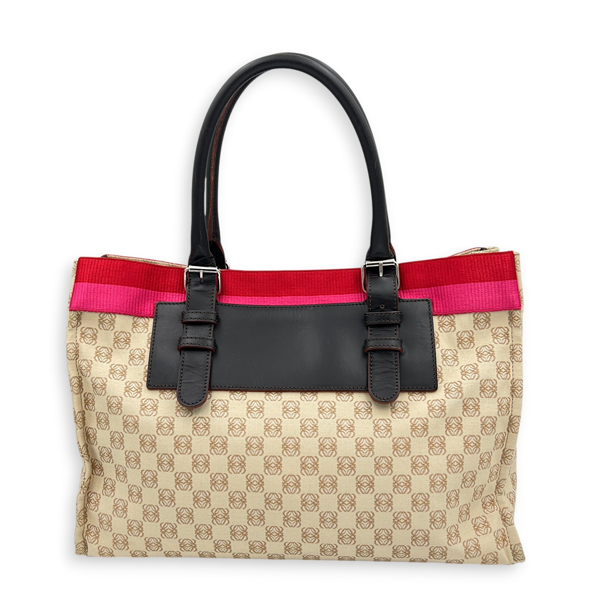 Anagram Tote Bag Beige in Canvas, Silver hardware