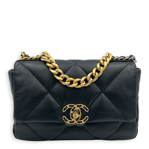 C19 Shoulder Bag Black in Lambskin, Mixed hardware