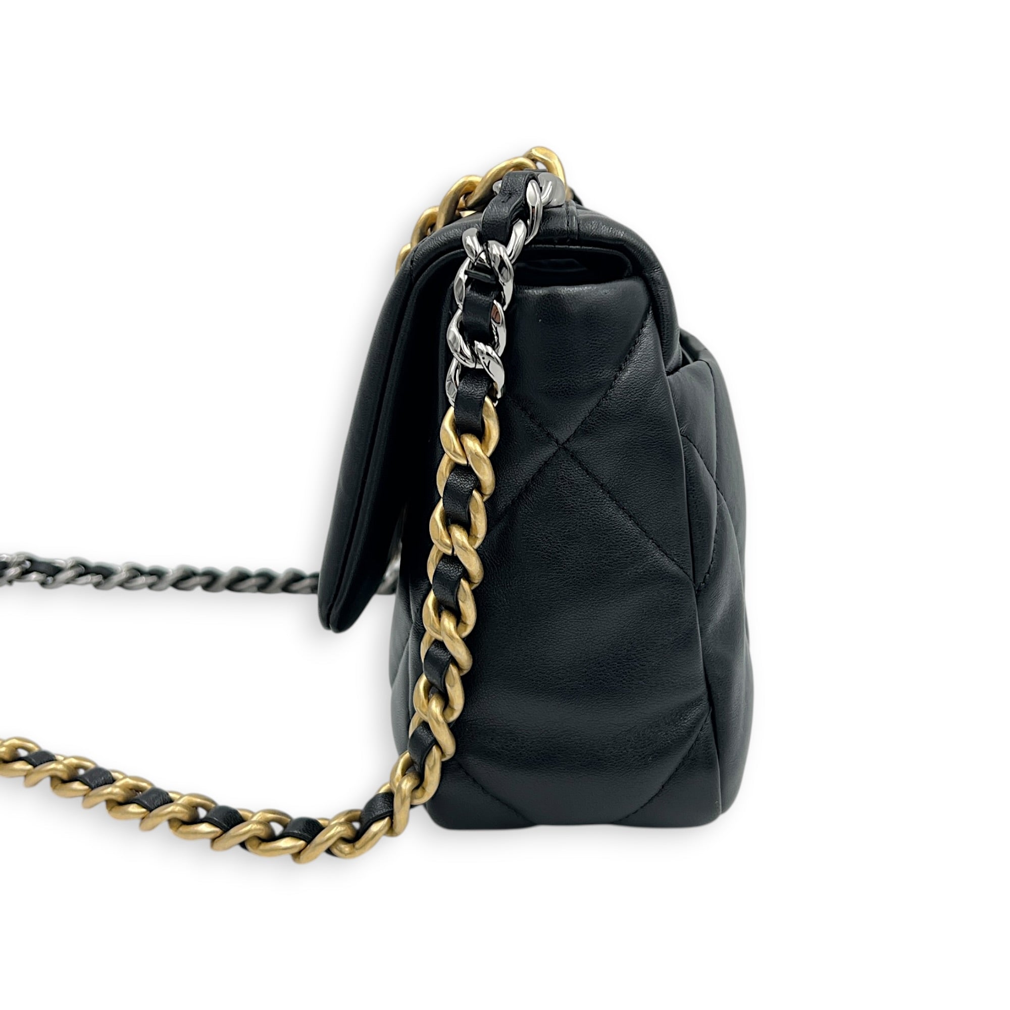 C19 Shoulder Bag Black in Lambskin, Mixed hardware