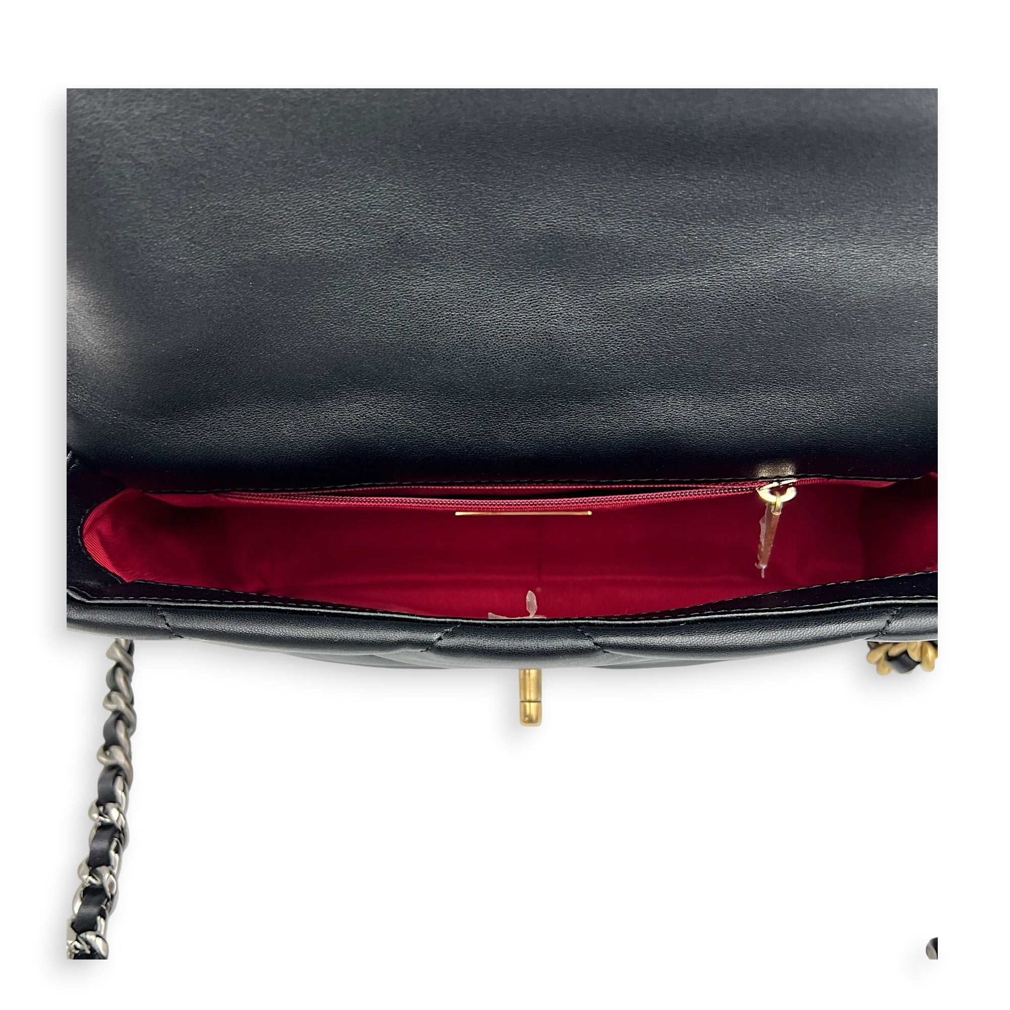 C19 Shoulder Bag Black in Lambskin, Mixed hardware