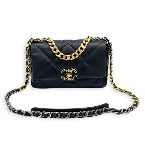 C19 Shoulder Bag Black in Lambskin, Mixed hardware