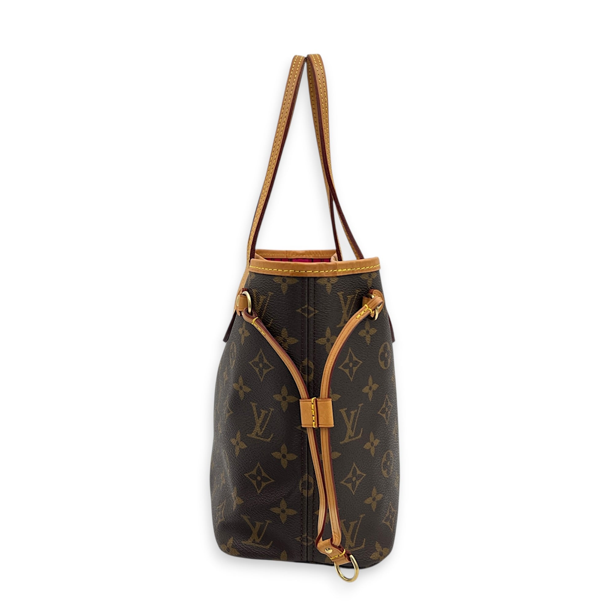 Neverfull Tote Bag PM Brown in Monogram Coated Canvas, Gold hardware