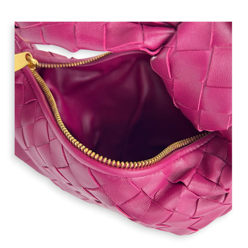 Jodie Top Handle Bag Mini Fuchsia in Nappa Leather, Gold hardware