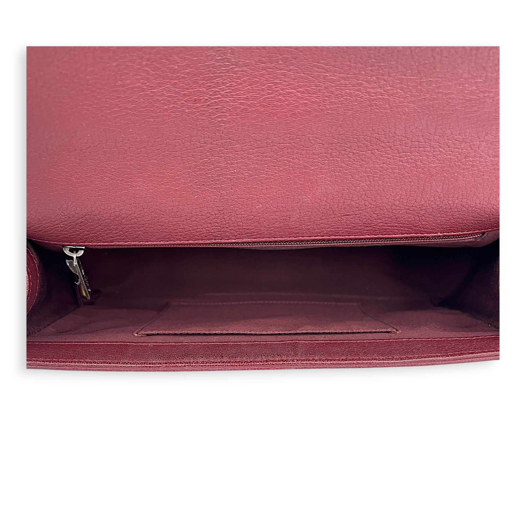 Boy Shoulder Bag Medium Red in Calfskin, Ruthenium hardware