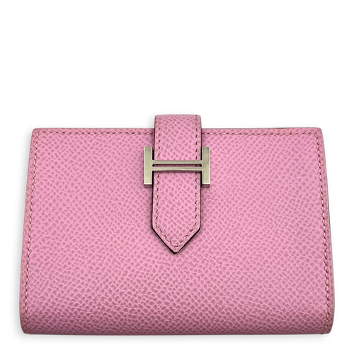 Bearn Mauve Sylvestre Card Wallet in Epsom, Palladium hardware