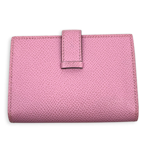Bearn Mauve Sylvestre Card Wallet in Epsom, Palladium hardware