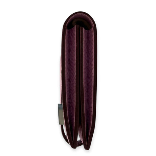 Bearn Mauve Sylvestre Card Wallet in Epsom, Palladium hardware