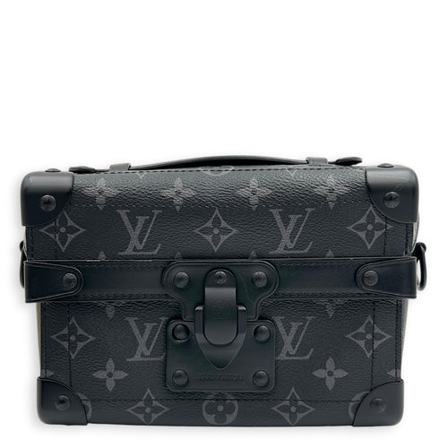 Soul Trunk Crossbody Bag Black in Coated Canvas, Monochrome hardware