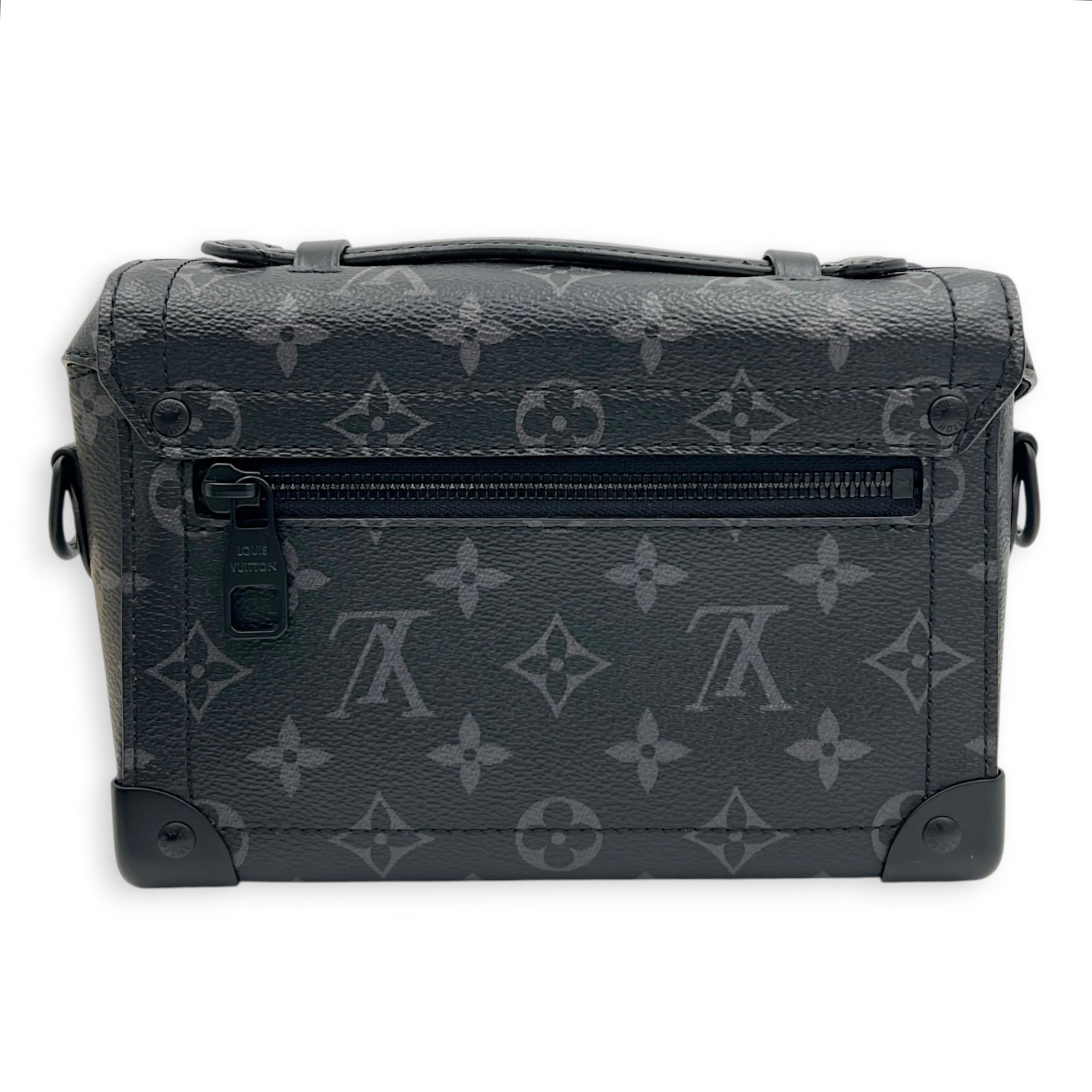 Soul Trunk Crossbody Bag Black in Coated Canvas, Monochrome hardware