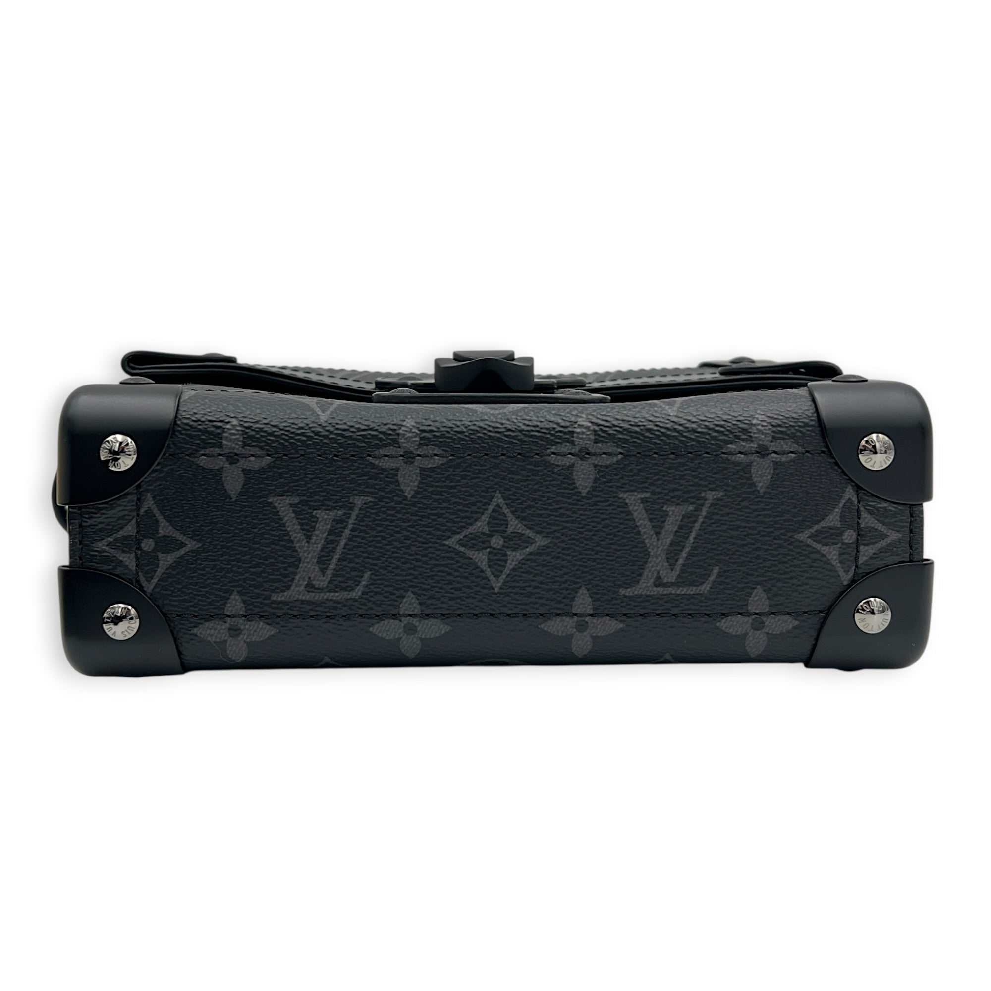 Soul Trunk Crossbody Bag Black in Coated Canvas, Monochrome hardware