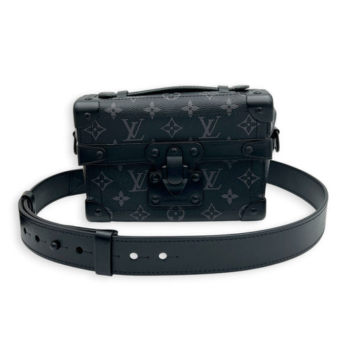 Soul Trunk Crossbody Bag Black in Coated Canvas, Monochrome hardware