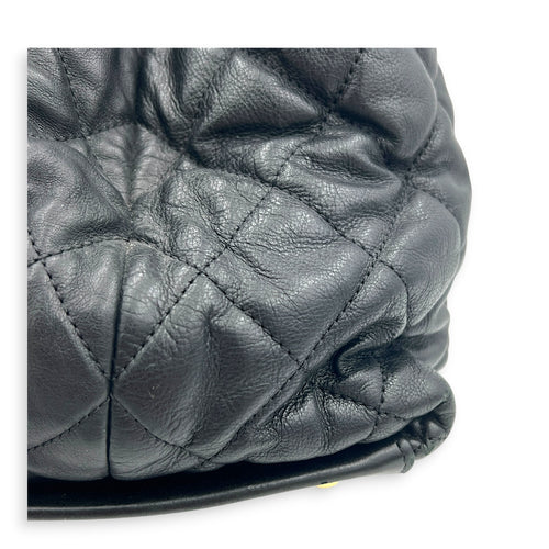 Chain Me Shoulder Bag Black in Calfskin, Gold hardware
