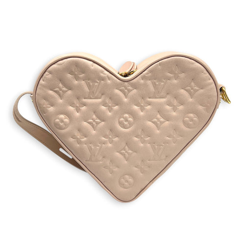 Fall in Love Sac Coeur Crossbody Bag Pink in Calfskin, Gold hardware