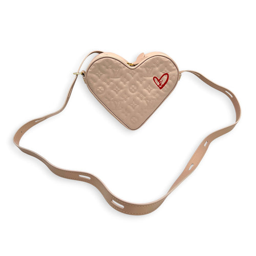 Fall in Love Sac Coeur Crossbody Bag Pink in Calfskin, Gold hardware