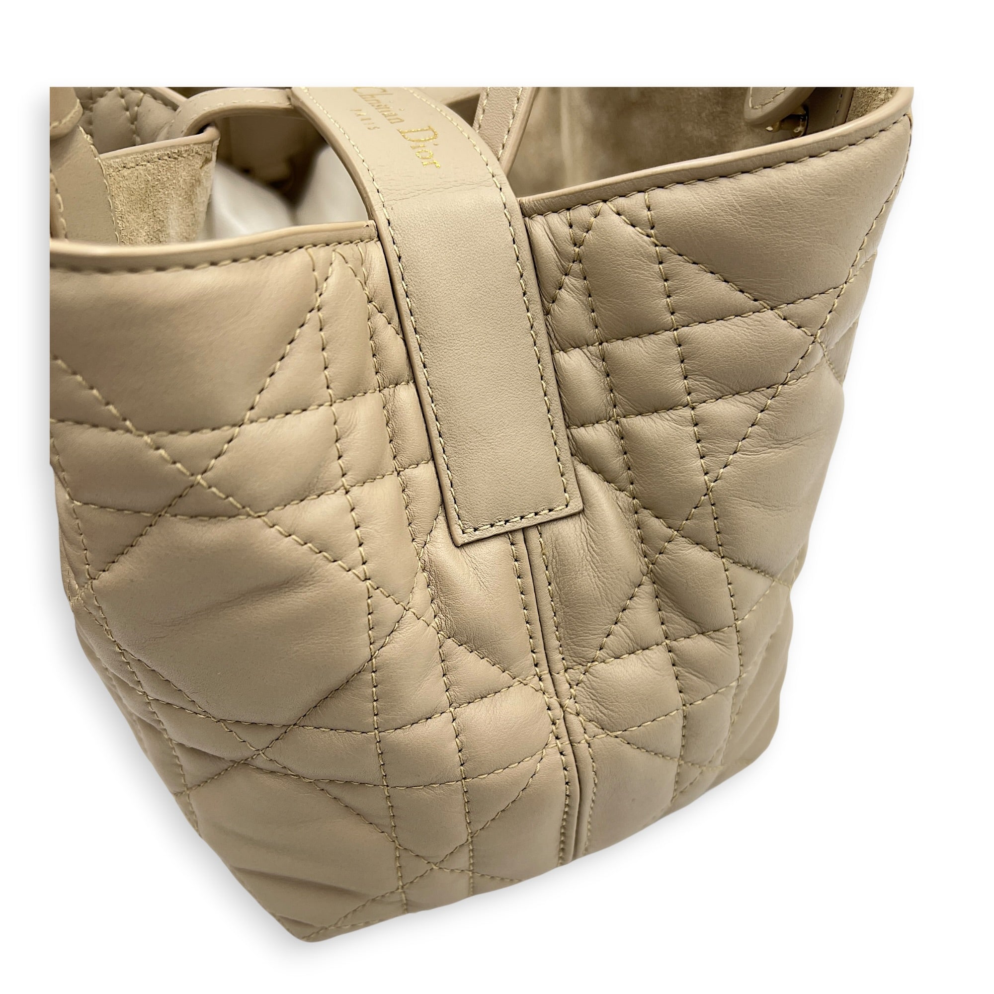 Toujours Top Handle Bag Small Beige in Lambskin, Gold hardware