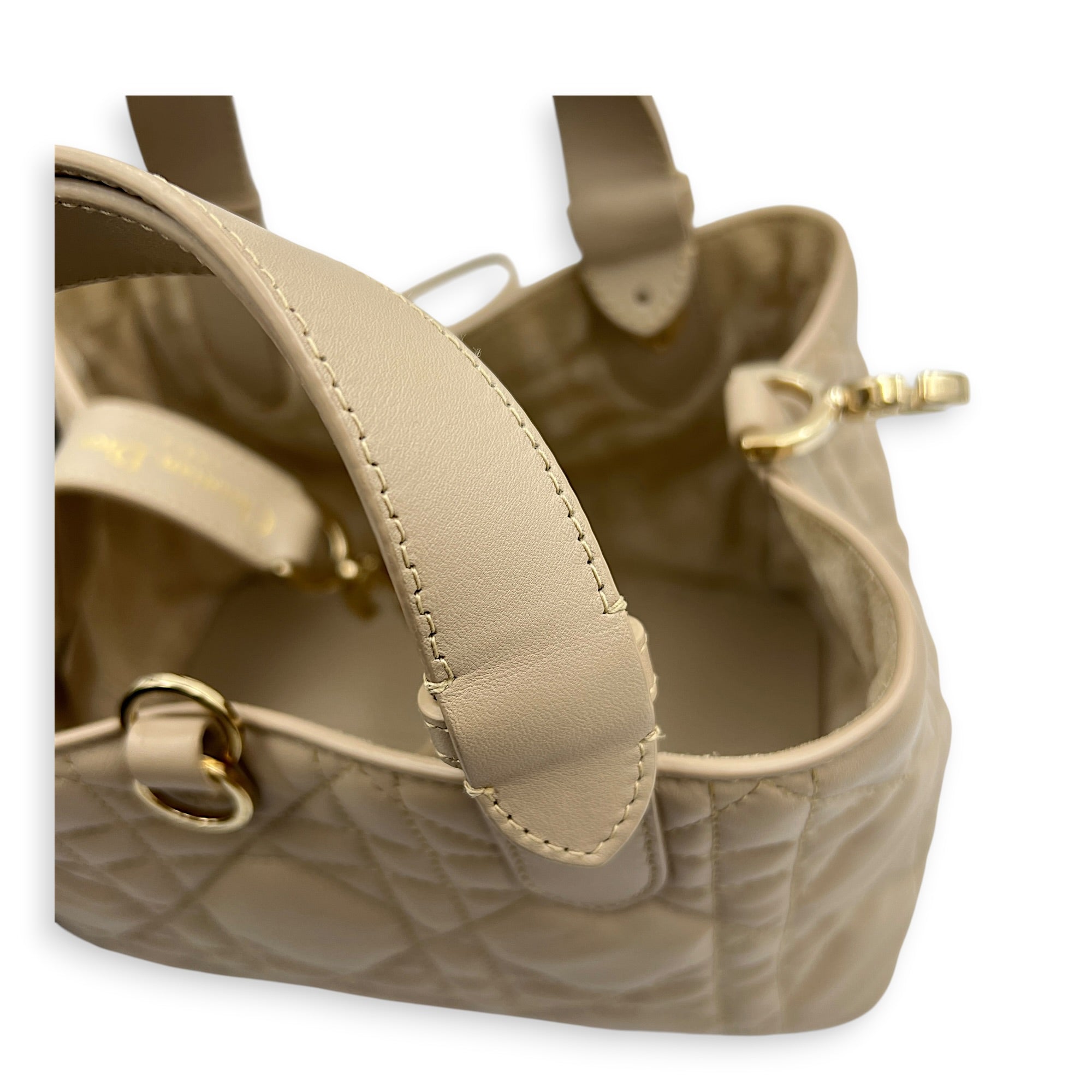 Toujours Top Handle Bag Small Beige in Lambskin, Gold hardware