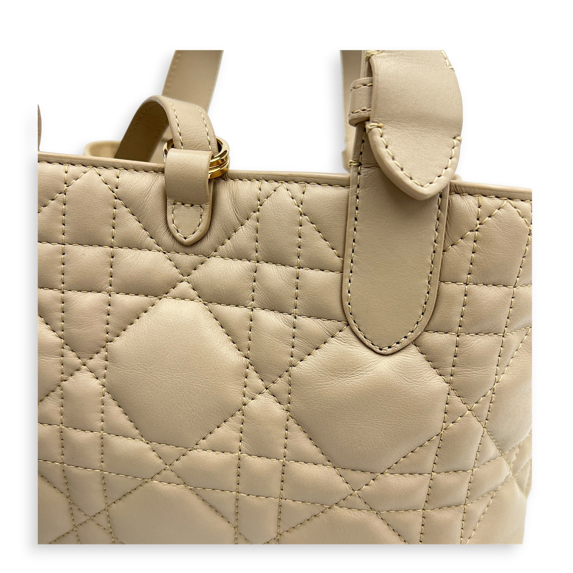 Toujours Top Handle Bag Small Beige in Lambskin, Gold hardware