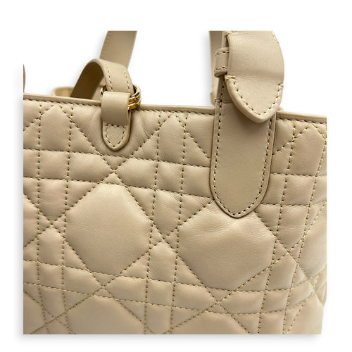 Toujours Top Handle Bag Small Beige in Lambskin, Gold hardware