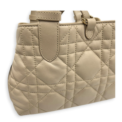 Toujours Top Handle Bag Small Beige in Lambskin, Gold hardware