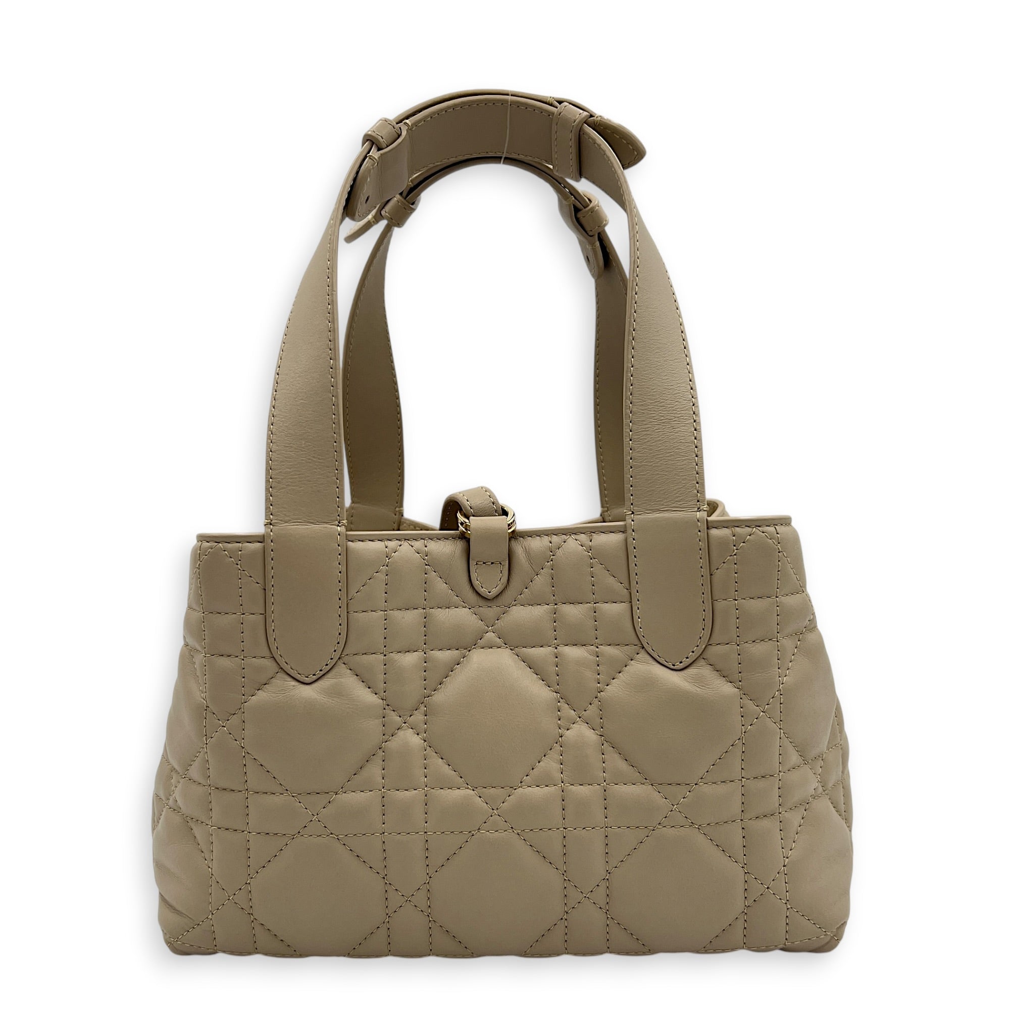 Toujours Top Handle Bag Small Beige in Lambskin, Gold hardware