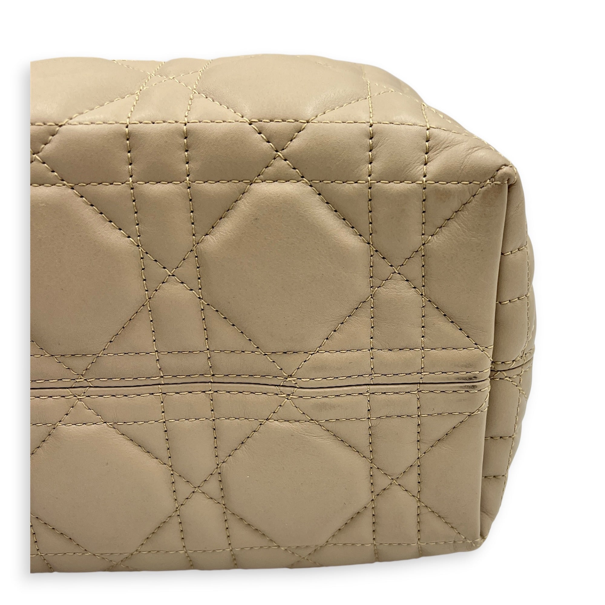 Toujours Top Handle Bag Small Beige in Lambskin, Gold hardware