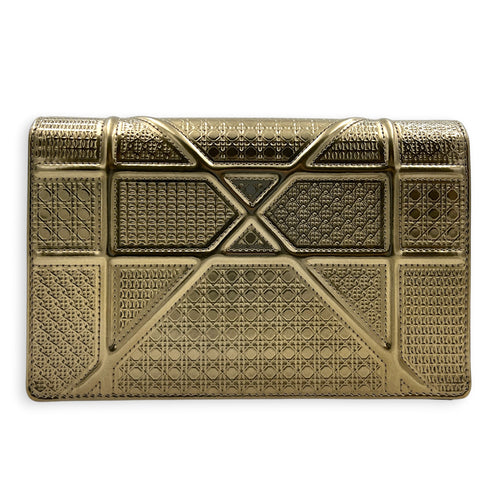 Diorama Wallet On Chain Gold in Patent Leather, Gold hardware