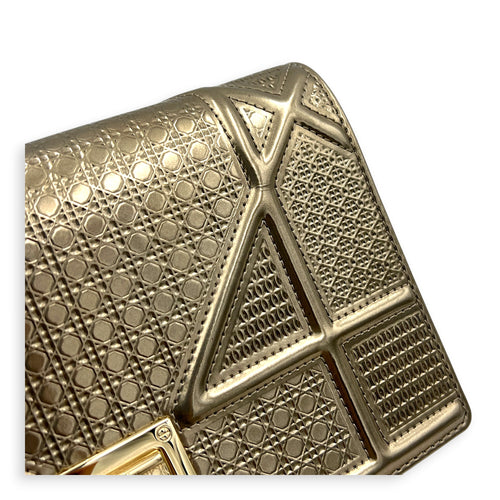 Diorama Wallet On Chain Gold in Patent Leather, Gold hardware