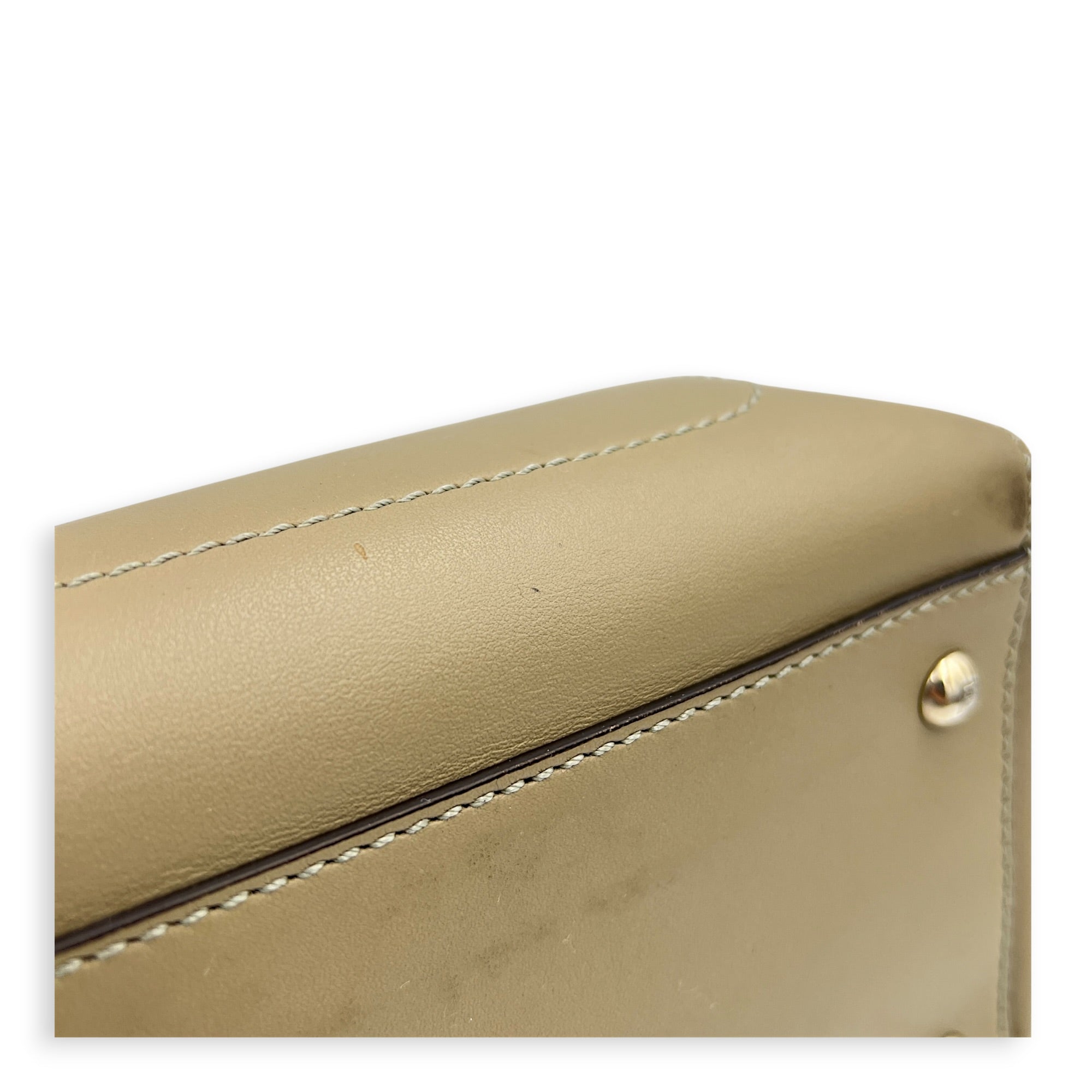 Dotcom Top Handle Bag Grey in Calfskin, Silver hardware