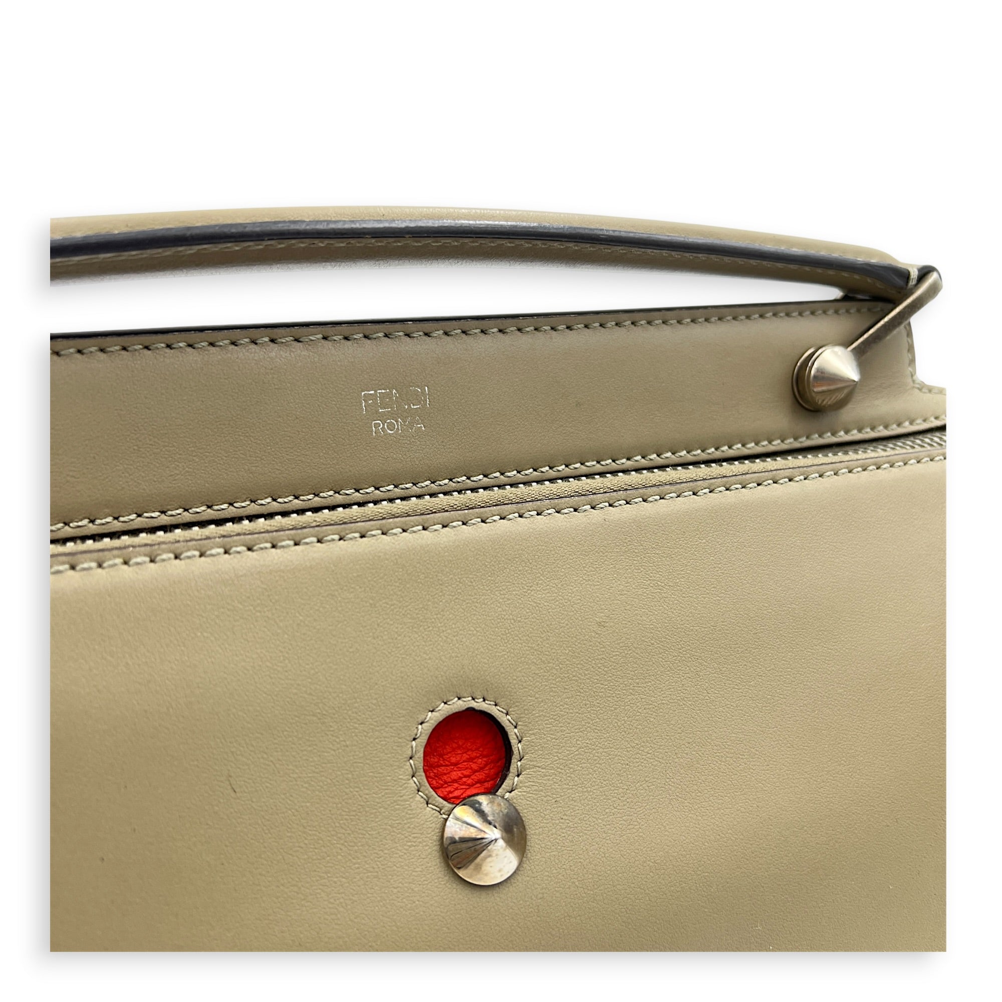 Dotcom Top Handle Bag Grey in Calfskin, Silver hardware