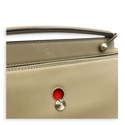 Dotcom Top Handle Bag Grey in Calfskin, Silver hardware