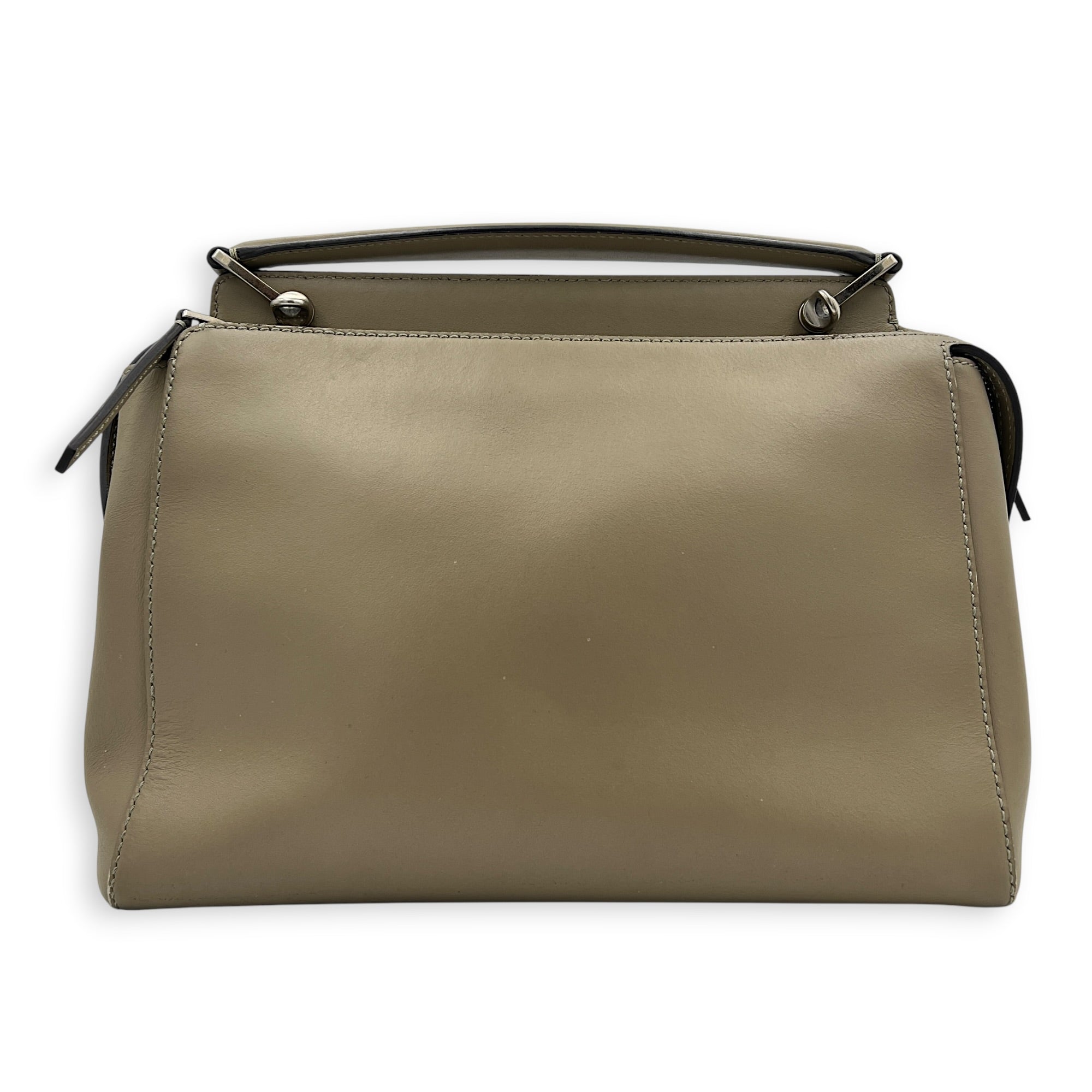 Dotcom Top Handle Bag Grey in Calfskin, Silver hardware