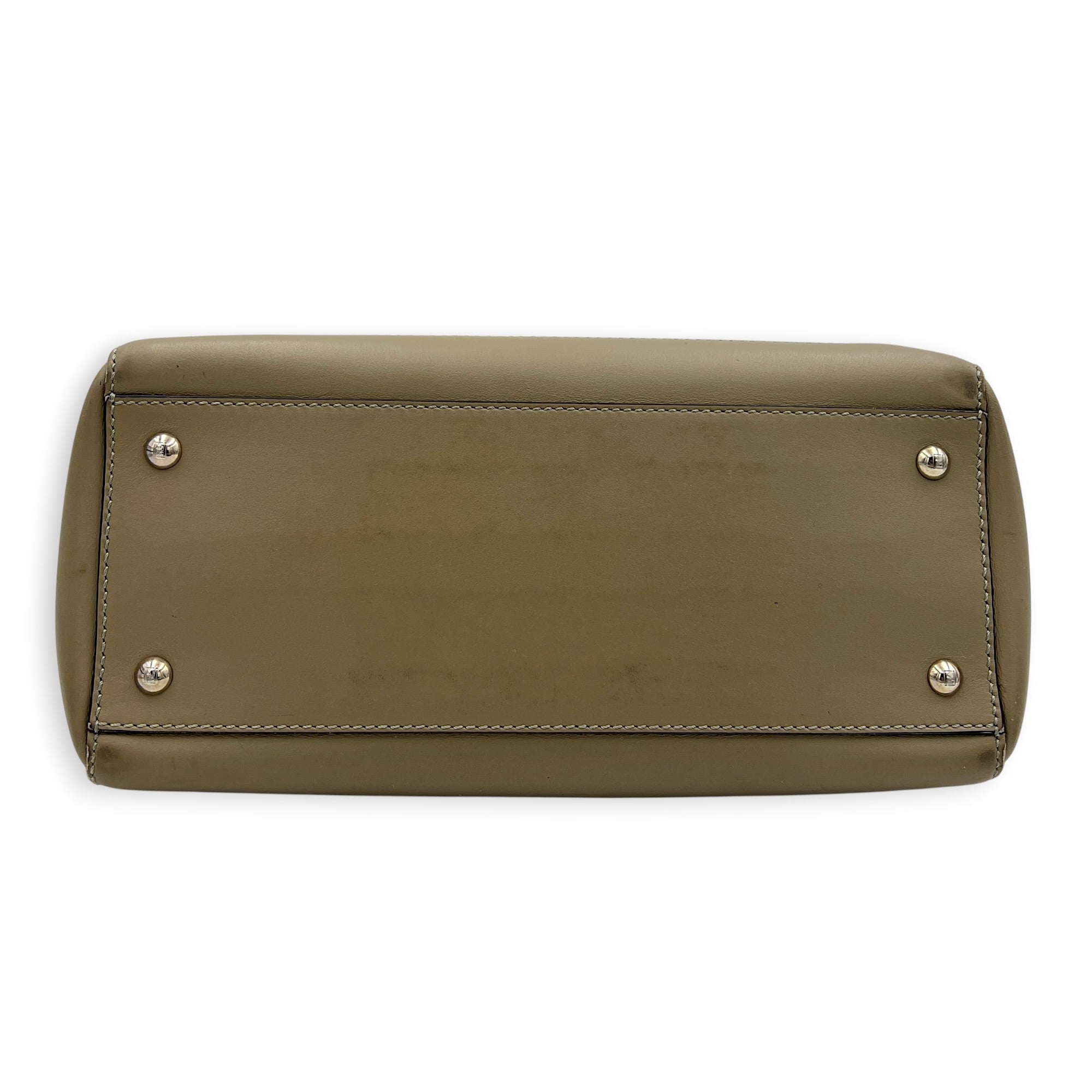 Dotcom Top Handle Bag Grey in Calfskin, Silver hardware
