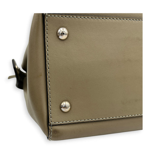 Dotcom Top Handle Bag Grey in Calfskin, Silver hardware