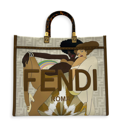 Sunshine x Antonio Lopez Tote Bag in Coated Canvas, Gold hardware