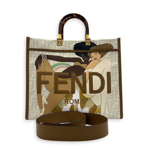 Sunshine x Antonio Lopez Tote Bag in Coated Canvas, Gold hardware