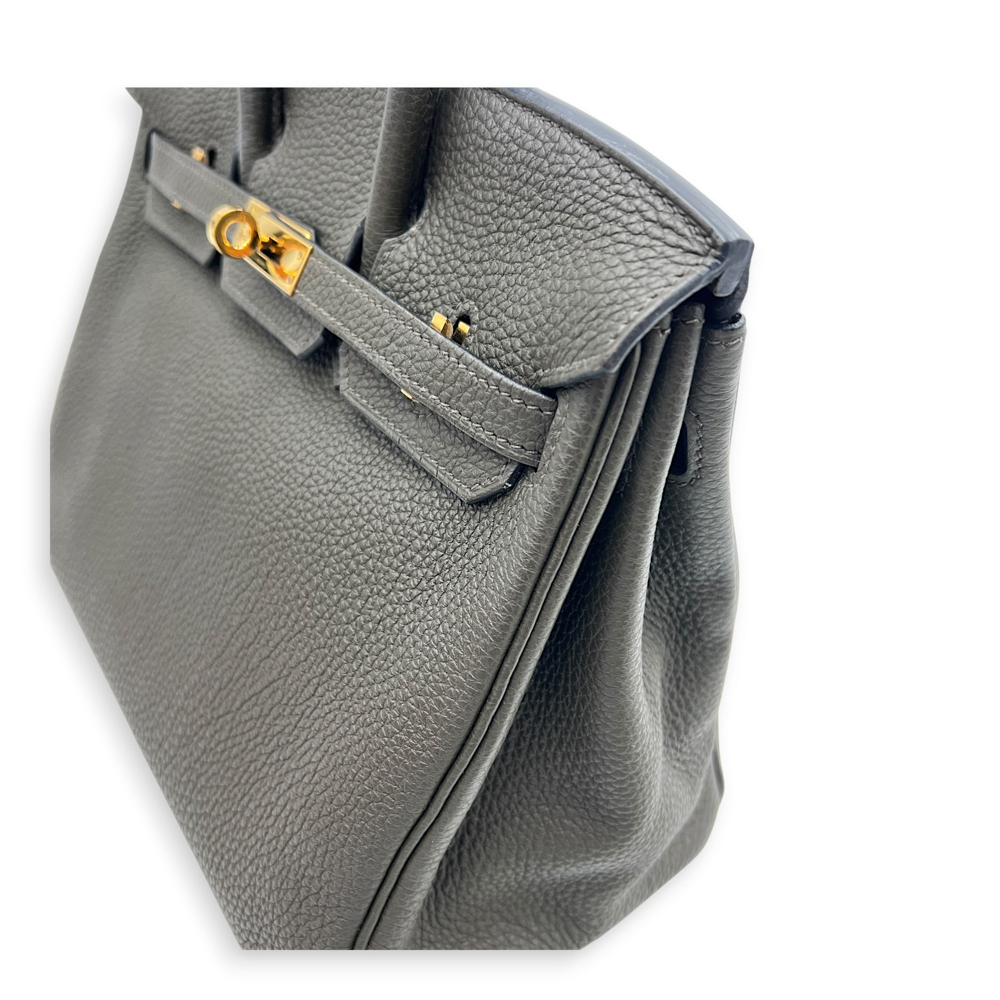 Birkin 25 Vert Maquis Top Handle Bag in Togo, Gold hardware