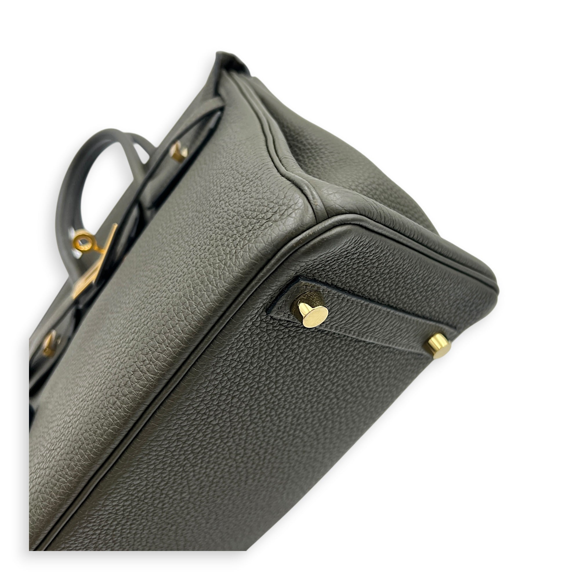 Birkin 25 Vert Maquis Top Handle Bag in Togo, Gold hardware