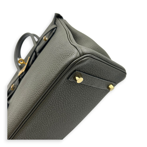 Birkin 25 Vert Maquis Top Handle Bag in Togo, Gold hardware