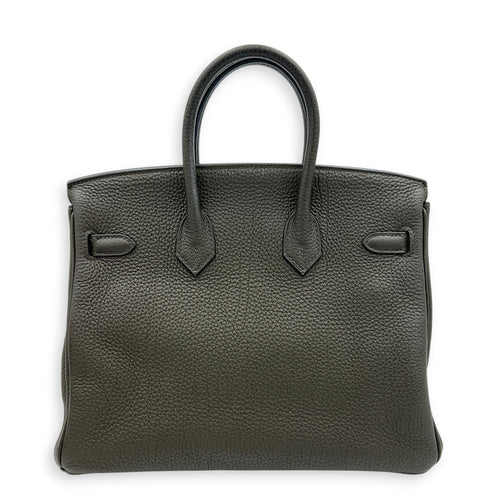 Birkin 25 Vert Maquis Top Handle Bag in Togo, Gold hardware