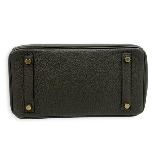 Birkin 25 Vert Maquis Top Handle Bag in Togo, Gold hardware