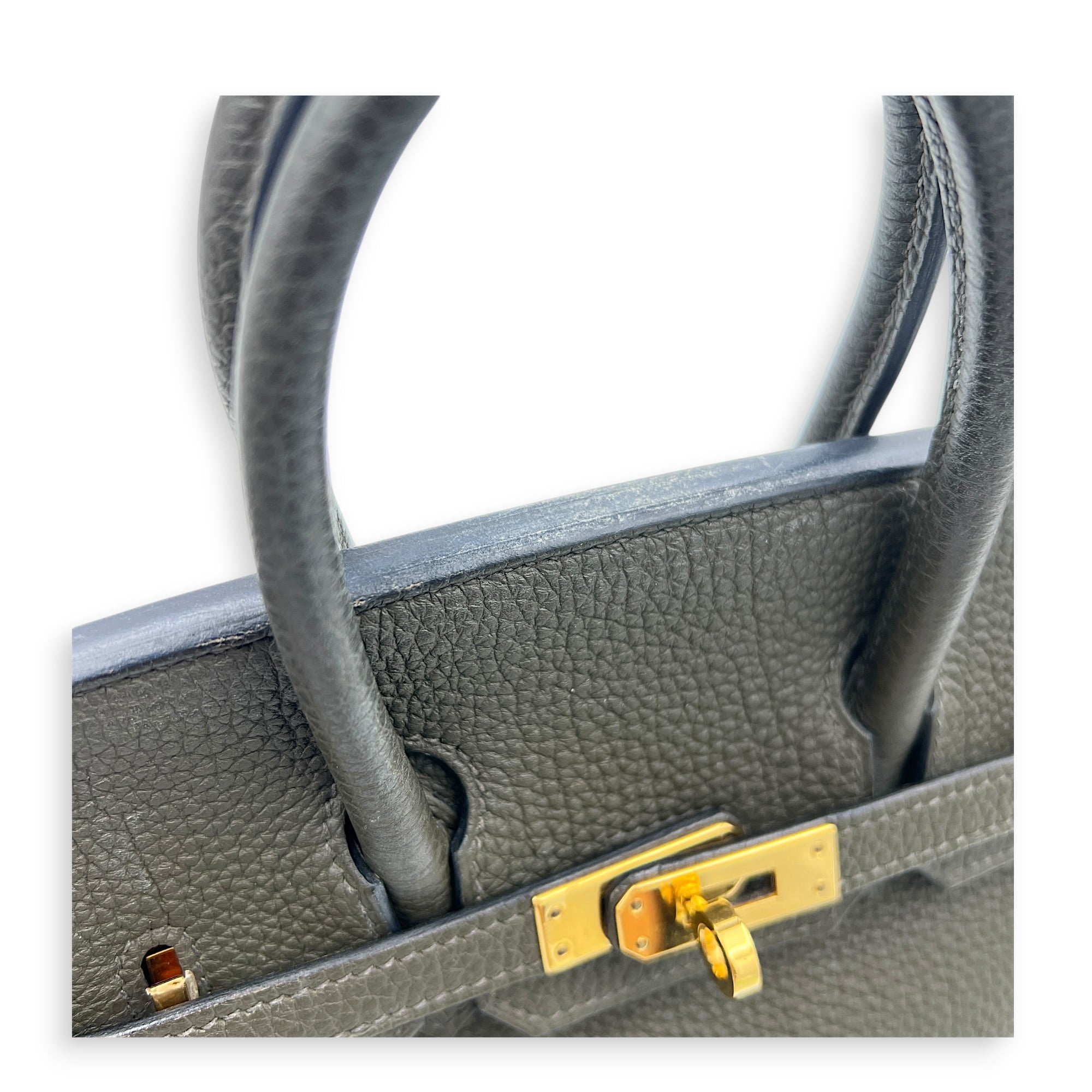 Birkin 25 Vert Maquis Top Handle Bag in Togo, Gold hardware