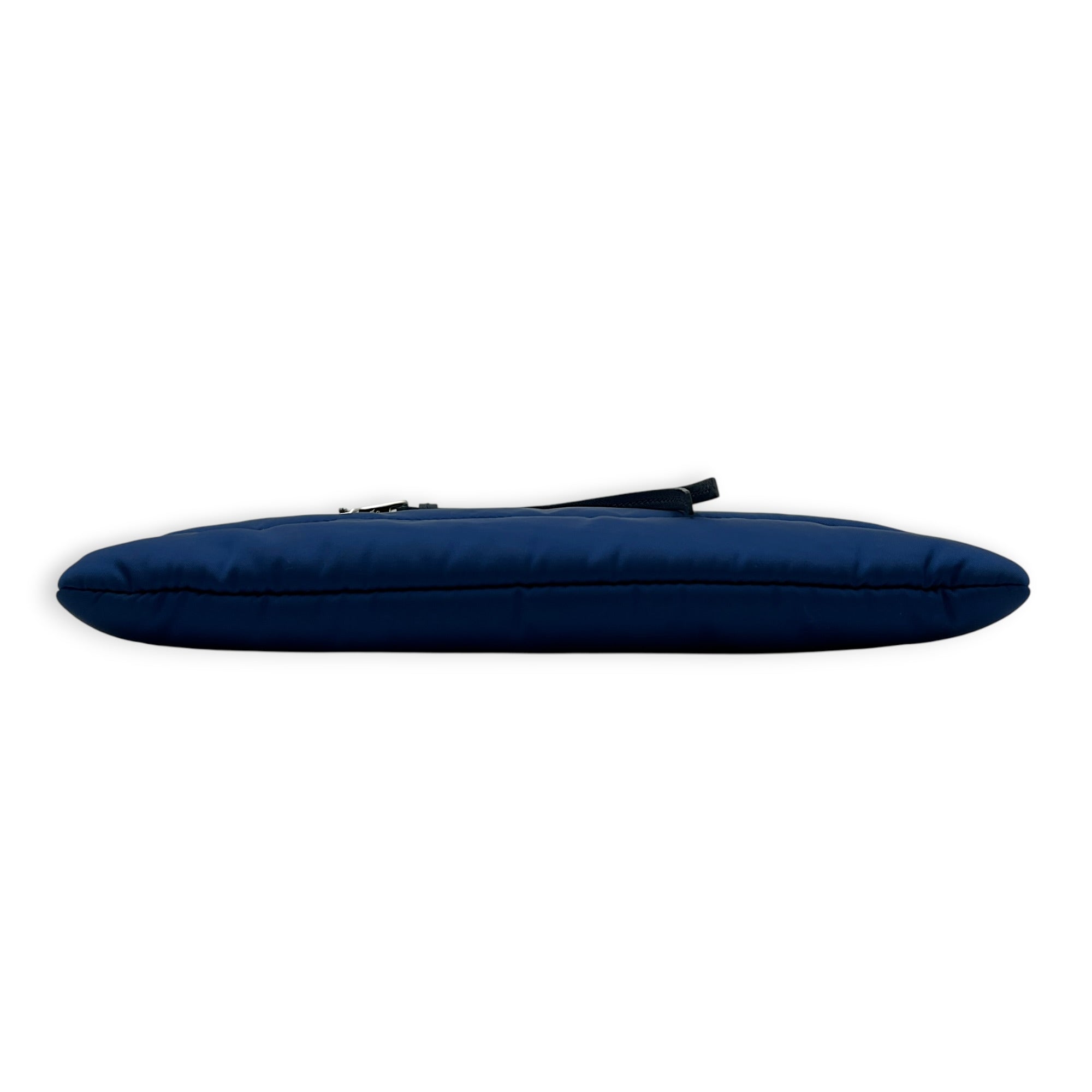 Logo Clutch Blue in Nylon, Silver hardware